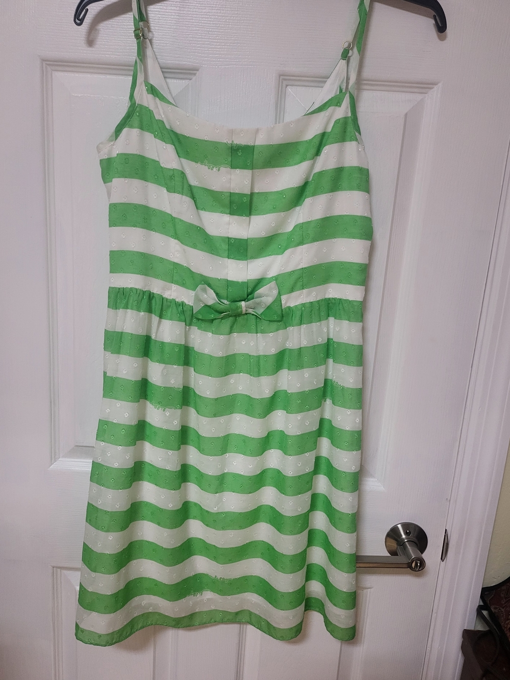 Lilly Pulitzer Green and White Striped Bow Sundress